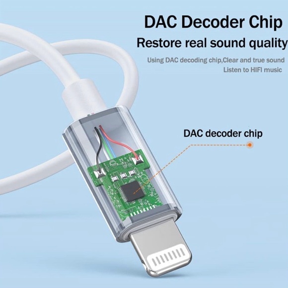 (1) Aux Cord/Cable iPhone, Lightning to 3.5mm for car/stereo/headphones iOS 3.3’ - Picture 5 of 9